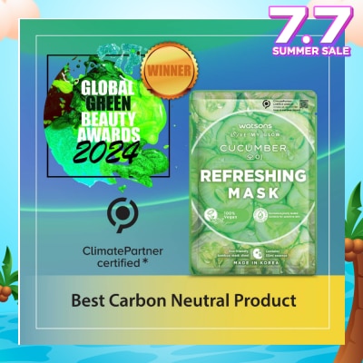 WATSONS Cucumber Refreshing Mask (Brighten, Hydrate And Replenish Skin Nutrients) 5s X 30ml