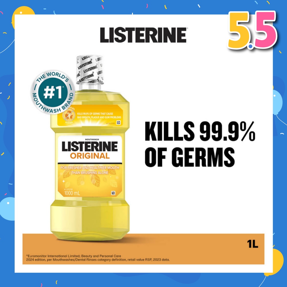 Listerine Original Antiseptic Mouthwash 1000ml