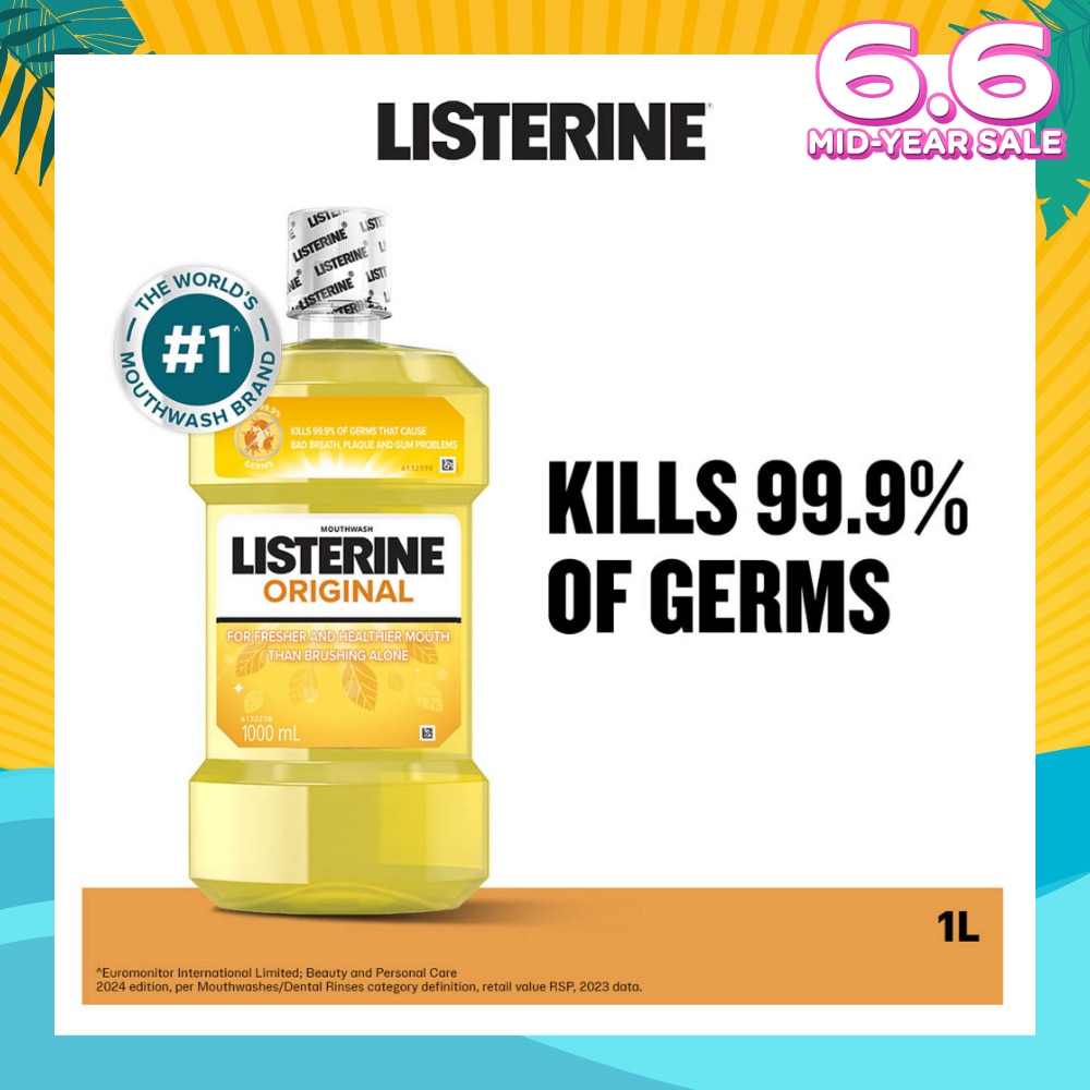 Listerine Original Antiseptic Mouthwash 1000ml