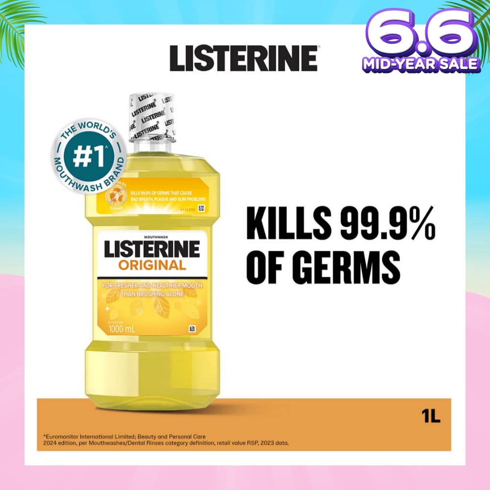 Listerine Original Antiseptic Mouthwash 1000ml