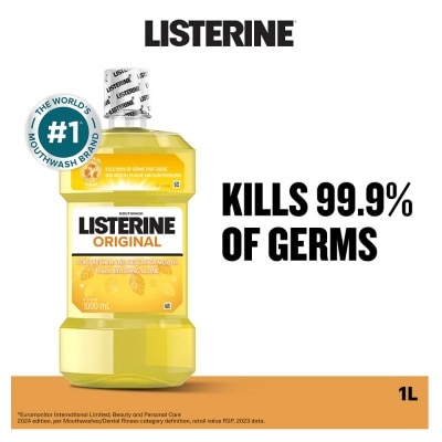 LISTERINE Original Antiseptic Mouthwash (Kills 99.9% Of Germs That Cause Bad Breath) 1000ml