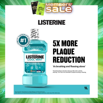 LISTERINE - Mouthwash Cool Mint With 4 Essential Oils (Kills 99.9% Germs That Causes Bad Breath) 1000ml