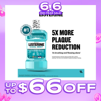 LISTERINE - Mouthwash Cool Mint With 4 Essential Oils (Kills 99.9% Germs That Causes Bad Breath) 1000ml