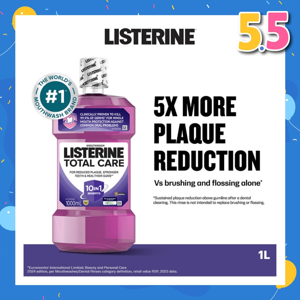 Listerine Total Care With 6-In-1 Benefits Mouthwash 1000ml