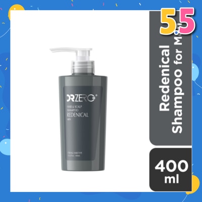 DR ZERO Redenical Hair & Scalp Men Shampoo (Sulphate Free + Suitable For Thickening & Fuller Hair) 400ml