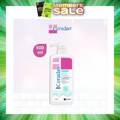 CERADAN - Gentle Cleanser (Gentle, Non-foaming gel, Soap-free + 3:1:1 Ceramide-dominant + For Eczema-prone, Dry & Sensitive Skin) 500ml