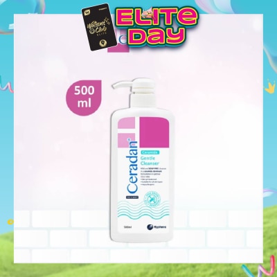 CERADAN - Gentle Cleanser (Gentle, Non-foaming gel, Soap-free + 3:1:1 Ceramide-dominant + For Eczema-prone, Dry & Sensitive Skin) 500ml