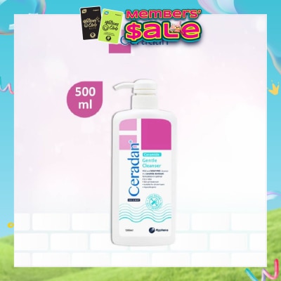CERADAN - Gentle Cleanser (Gentle, Non-foaming gel, Soap-free + 3:1:1 Ceramide-dominant + For Eczema-prone, Dry & Sensitive Skin) 500ml