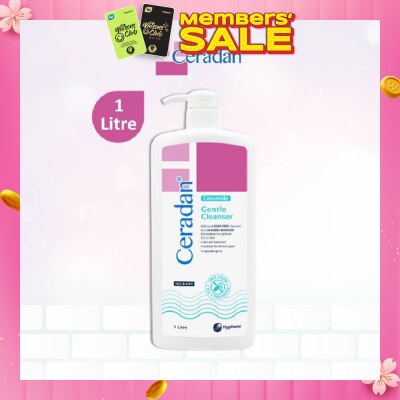 CERADAN Gentle Cleanser (Gentle, Non-foaming gel, Soap-free + 3:1:1 Ceramide-dominant + For Eczema-prone, Dry & Sensitive Skin) 1L