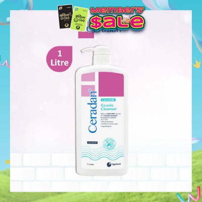 CERADAN - Gentle Cleanser (Gentle, Non-foaming gel, Soap-free + 3:1:1 Ceramide-dominant + For Eczema-prone, Dry & Sensitive Skin) 1L