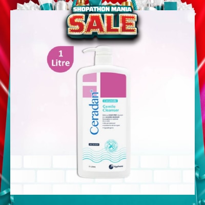 CERADAN - Gentle Cleanser (Gentle, Non-foaming gel, Soap-free + 3:1:1 Ceramide-dominant + For Eczema-prone, Dry & Sensitive Skin) 1L