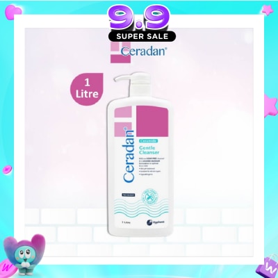 CERADAN - Gentle Cleanser (Gentle, Non-foaming gel, Soap-free + 3:1:1 Ceramide-dominant + For Eczema-prone, Dry & Sensitive Skin) 1L image