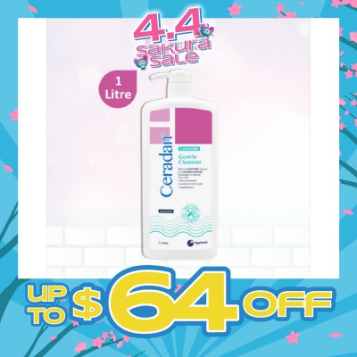 CERADAN - Gentle Cleanser (Gentle, Non-foaming gel, Soap-free + 3:1:1 Ceramide-dominant + For Eczema-prone, Dry & Sensitive Skin) 1L