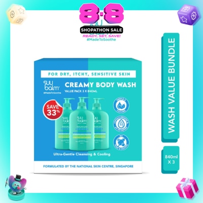 SUU BALM - Creamy Body Wash (Cooling & Gentle) Packset 840ml x 3s