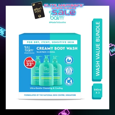 SUU BALM Creamy Body Wash (Cooling & Gentle) Packset 840ml x 3s