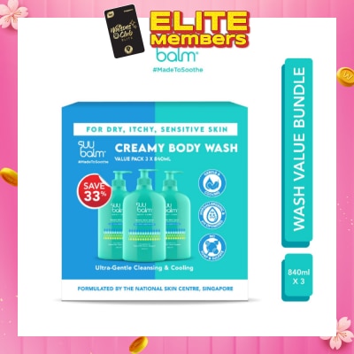 SUU BALM Creamy Body Wash (Cooling & Gentle) Packset 840ml x 3s