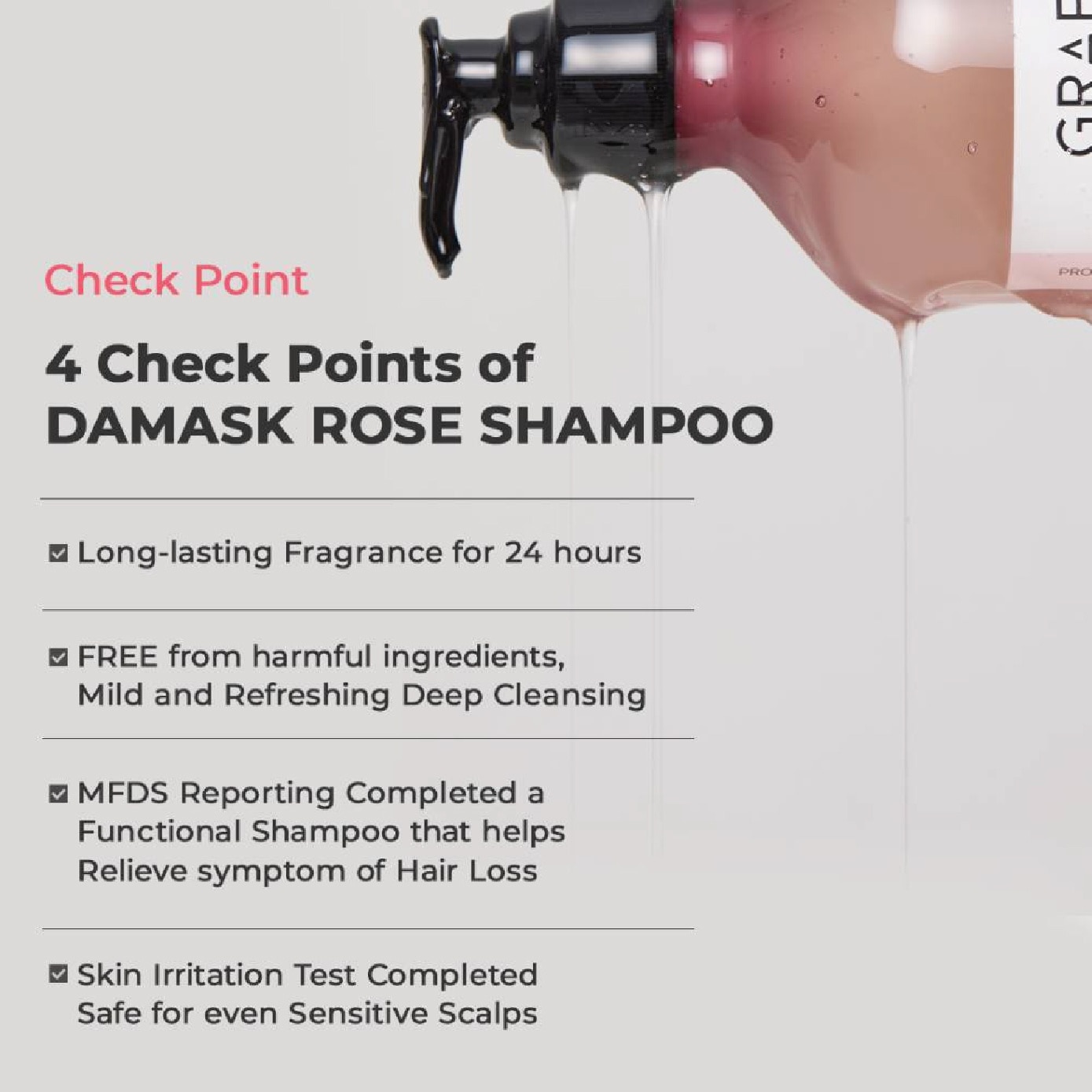 Damask Rose Shampoo (For Hair Loss Alleviation) 500ml