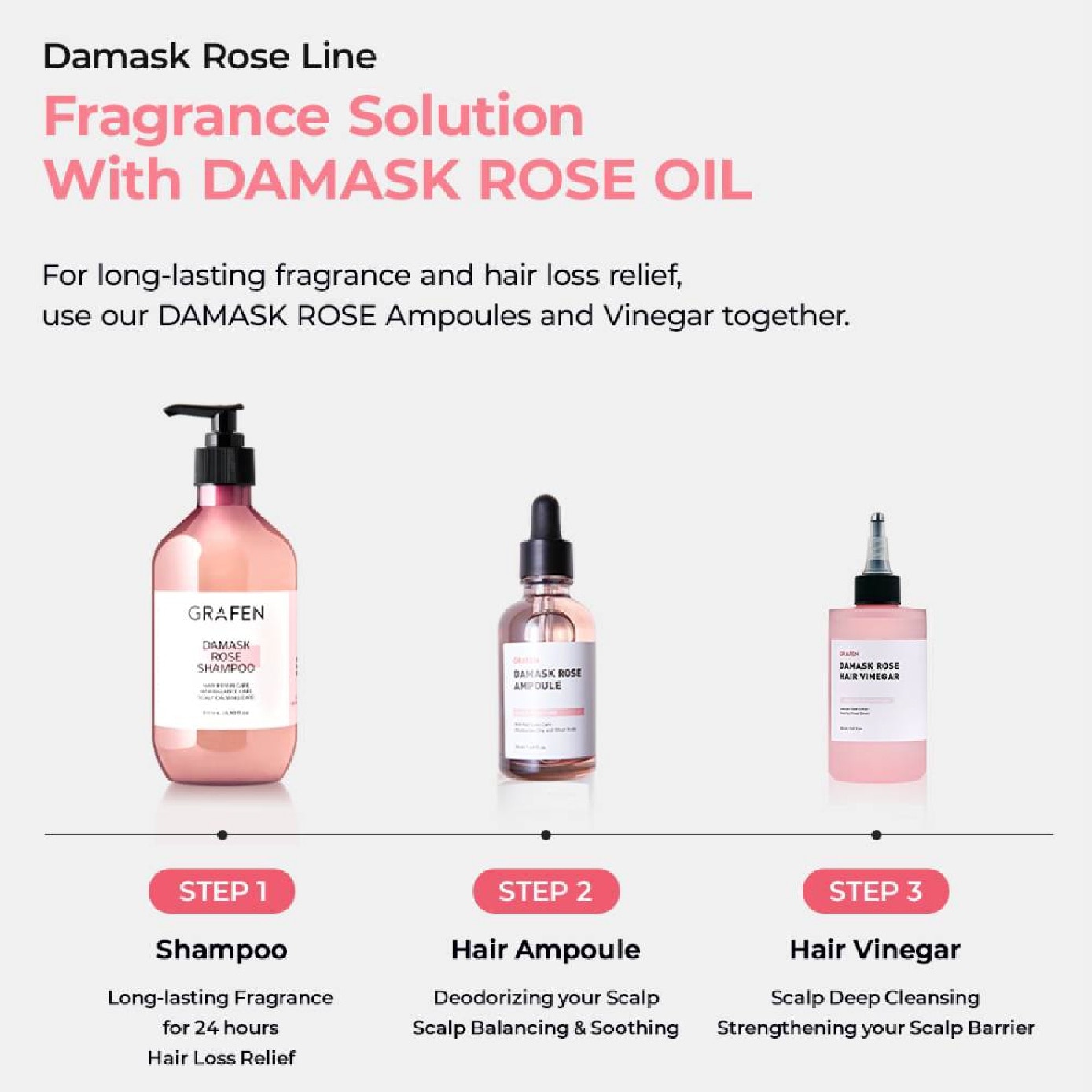 Damask Rose Shampoo (For Hair Loss Alleviation) 500ml