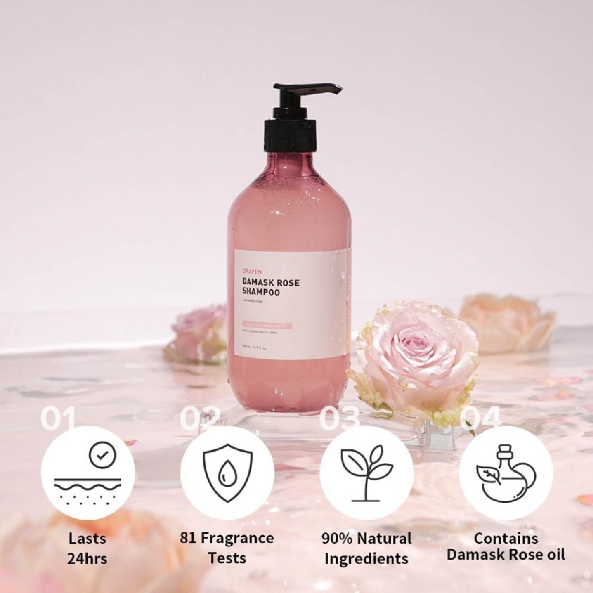 Damask Rose Shampoo (For Hair Loss Alleviation) 500ml