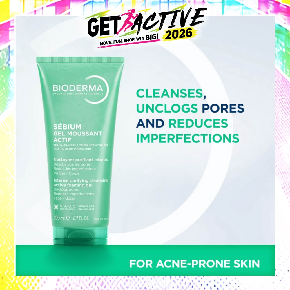 Sebium Gel Moussant Actif Anti-Acne Treatment Foaming Gel Cleanser (Helps To Reduce Acne & Blackheads For Oily, Acne-Prone Skin) 200ml image