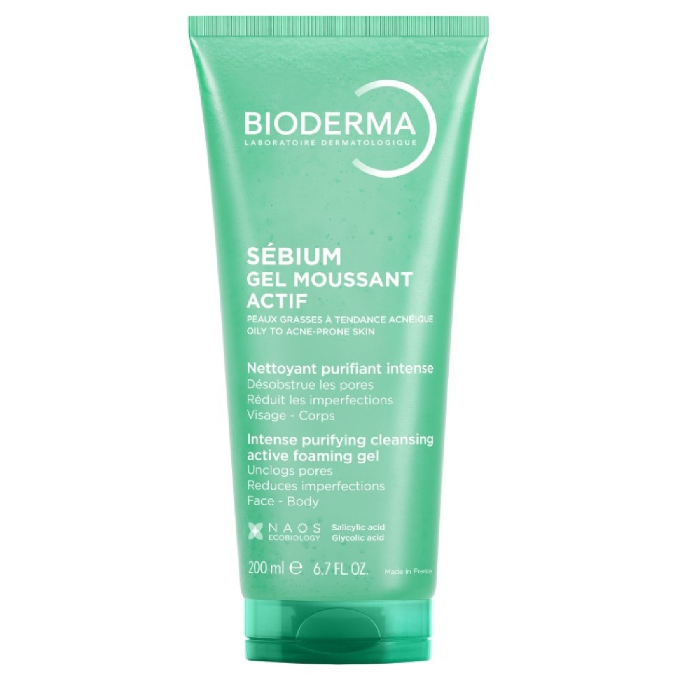 Sebium Gel Moussant Actif Anti-Acne Treatment Foaming Gel Cleanser (Helps To Reduce Acne & Blackheads For Oily, Acne-Prone Skin) 200ml