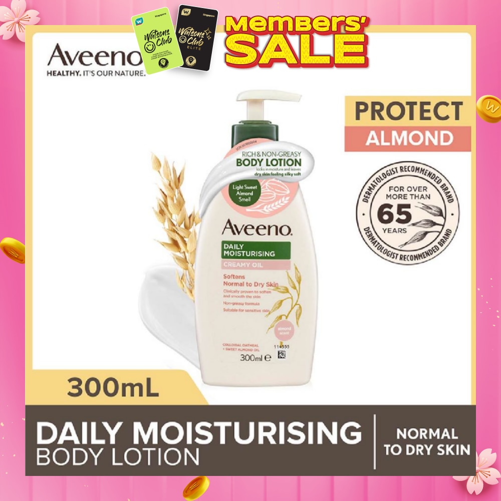 Daily Moisturizing Creamy Oil Almond Scent Lotion (Helps Prevent, Protect And Nourish Dry Skin) 300ml