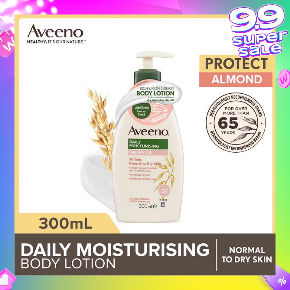 Daily Moisturizing Creamy Oil Almond Scent Lotion (Helps Prevent, Protect And Nourish Dry Skin) 300ml