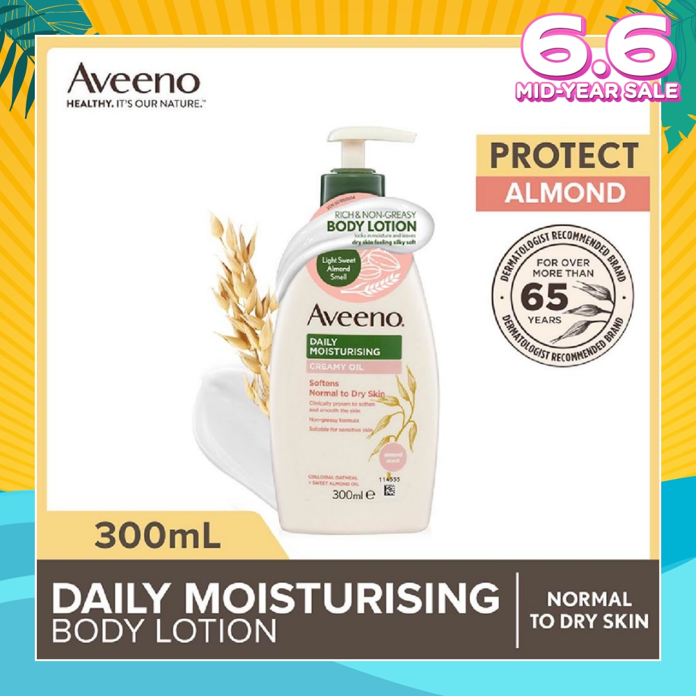 Daily Moisturizing Creamy Oil Almond Scent Lotion (Helps Prevent, Protect And Nourish Dry Skin) 300ml