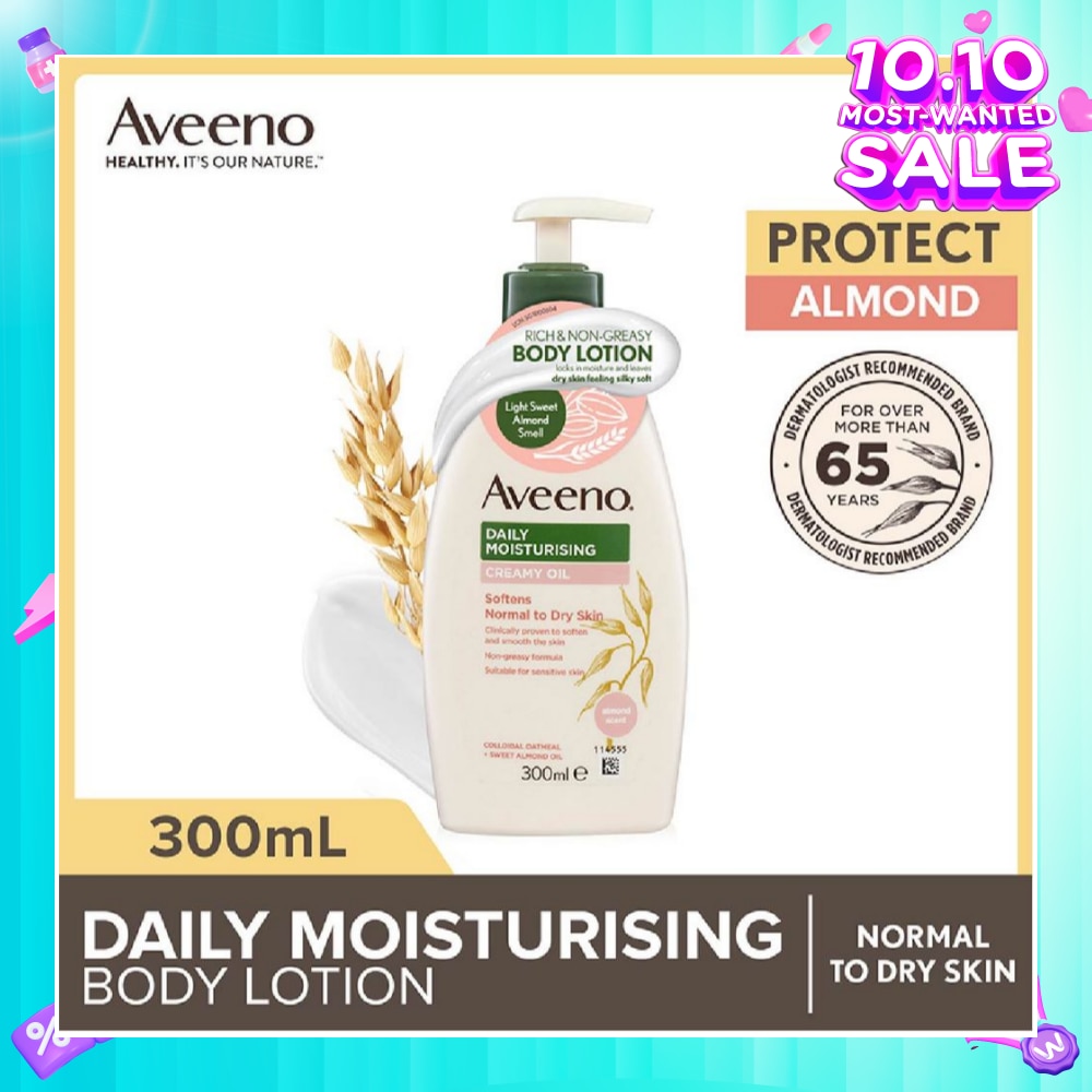 Daily Moisturizing Creamy Oil Almond Scent Lotion (Helps Prevent, Protect And Nourish Dry Skin) 300ml