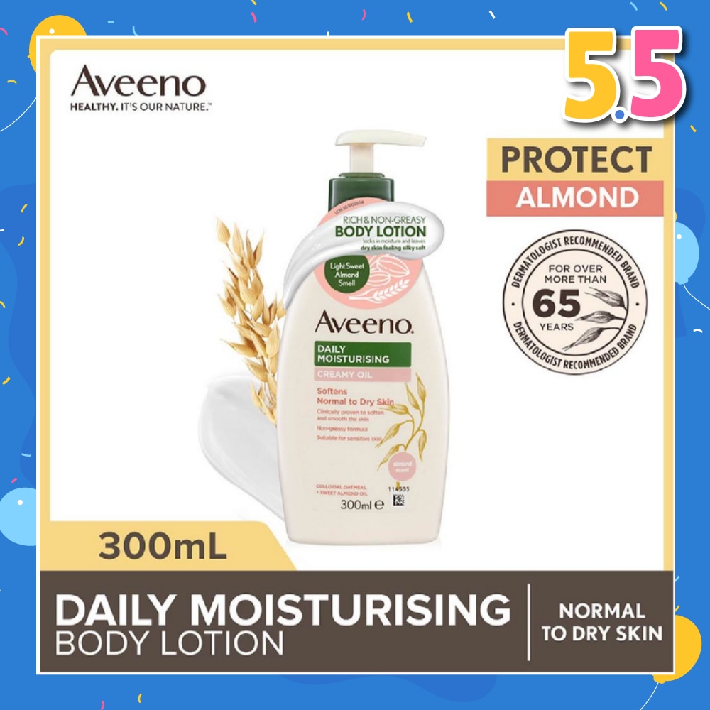 Daily Moisturizing Creamy Oil Almond Scent Lotion (Helps Prevent, Protect And Nourish Dry Skin) 300ml