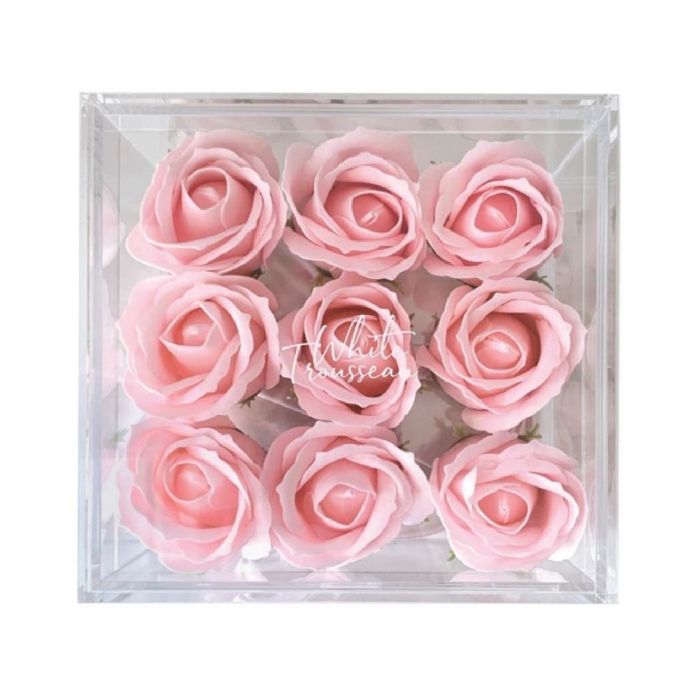 [XMAS GIFT] Pink Blush Blossom Box consist Eden Pillowcase 1s + Soap-Scented Pink Roses Set