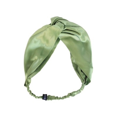 WHITE TROUSSEAU The Twist Mulberry Silk Headband Sage Green 1s