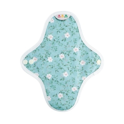 HANNAHPAD Organic Cotton Cloth Pad Pantyliner Set of 2 Edelweiss Blue (with Wings + Washable & Reusable) 2s