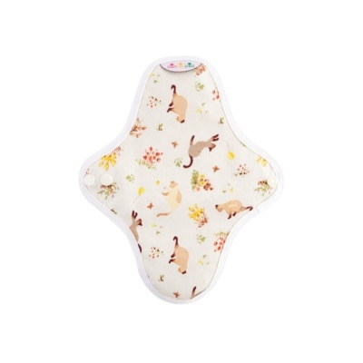 HANNAHPAD Organic Cotton Cloth Pad Pantyliner Set of 2 Kitten Yellow (with Wings + Washable & Reusable) 2s