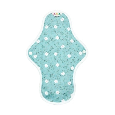 HANNAHPAD Organic Cotton Cloth Pad Medium Edelweiss Blue (with Wings + Washable & Reusable) 1s