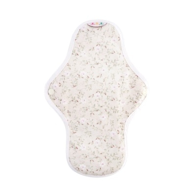 HANNAHPAD Organic Cotton Cloth Pad Medium Edelweiss Ivory (with Wings + Washable & Reusable) 1s