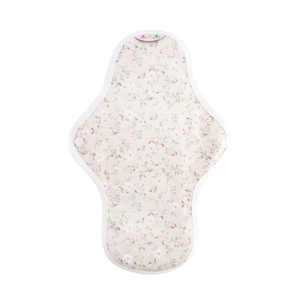 Organic Cotton Cloth Pad Medium Edelweiss Ivory (with Wings + Washable & Reusable) 1s