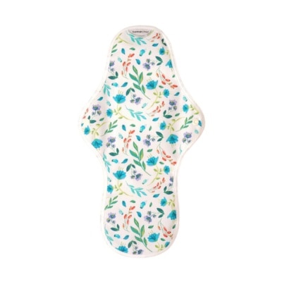 HANNAHPAD Organic Cotton Cloth Pad Overnight Large Garden White (with Wings + Washable & Reusable) 1s