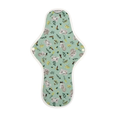 HANNAHPAD Organic Cotton Cloth Pad Overnight Large Garden White (with Wings + Washable & Reusable) 1s