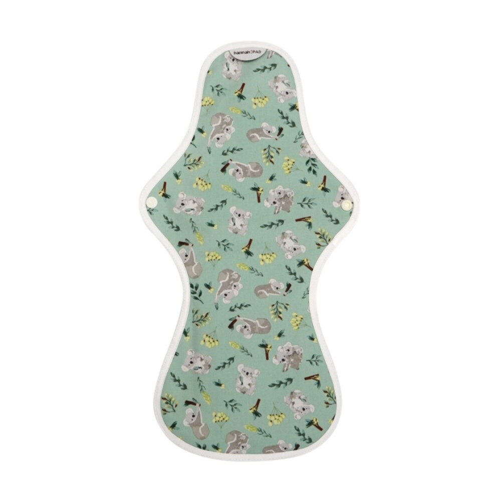 Organic Cotton Cloth Pad Ultra Overnight Koala (with Wings + Washable & Reusable) 1s