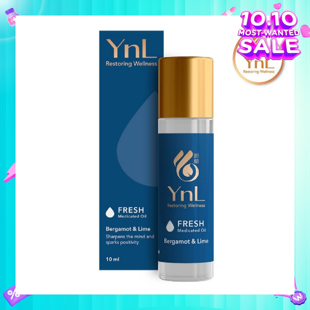 YnL Aromatherapy Medicated Oil 10ml (Fresh: Bergamot & Lime)