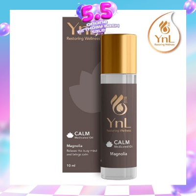 YnL - Calm Medicated Oil Roll On Magnolia (Relaxes The Busy Mind And Brings Calm. Relieves Stress And Fatigue, Itchiness From Insect Bites) 10ml