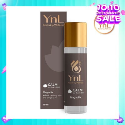 YnL Calm Medicated Oil Roll On Magnolia (Relaxes The Busy Mind And Brings Calm. Relieves Stress And Fatigue, Itchiness From Insect Bites) 10ml