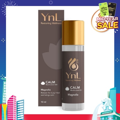YnL Calm Medicated Oil Roll On Magnolia (Relaxes The Busy Mind And Brings Calm. Relieves Stress And Fatigue, Itchiness From Insect Bites) 10ml