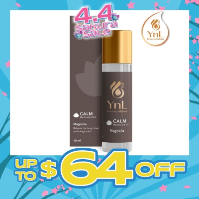 YnL - Calm Medicated Oil Roll On Magnolia (Relaxes The Busy Mind And Brings Calm. Relieves Stress And Fatigue, Itchiness From Insect Bites) 10ml