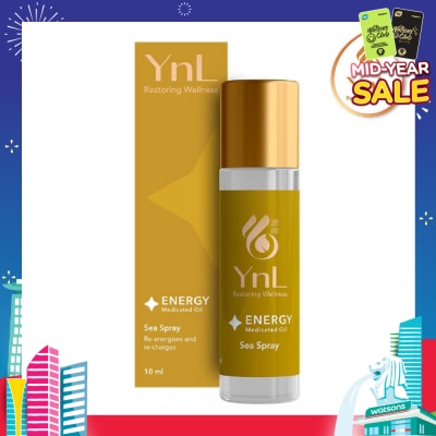 YnL Energy Medicated Oil Roll On Sea Spray (Re-Energises And Re-Charges. Relieves Stress And Fatigue, Itchiness From Insect Bites) 10ml