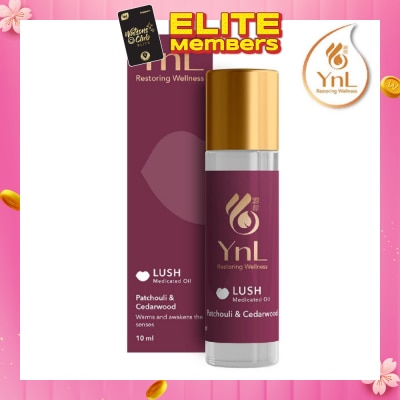 YnL Lush Medicated Oil Roll On Patchouli & Cedarwood (Warms And Awakens The Senses. Relieves Stress And Fatigue, Itchiness From Insect Bites) 10ml