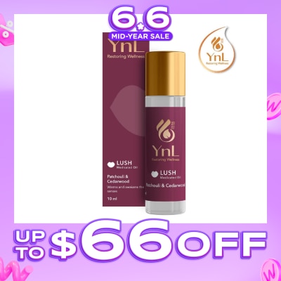 YnL - Lush Medicated Oil Roll On Patchouli & Cedarwood (Warms And Awakens The Senses. Relieves Stress And Fatigue, Itchiness From Insect Bites) 10ml