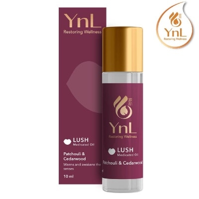 YnL Lush Medicated Oil Roll On Patchouli & Cedarwood (Warms And Awakens The Senses. Relieves Stress And Fatigue, Itchiness From Insect Bites) 10ml