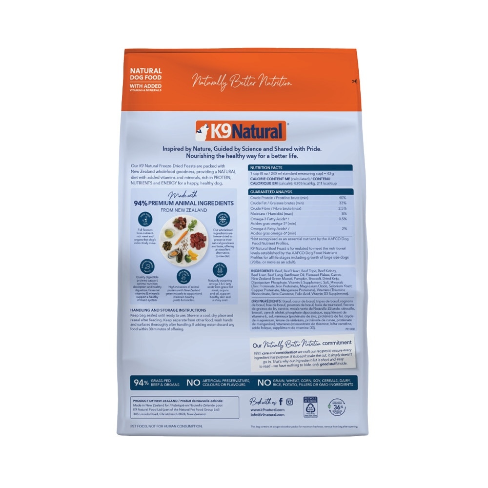 Beef Feast Freeze-Dried Dog Food 1.8kg